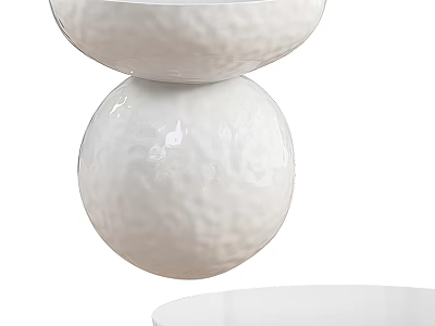 White Ceramic Coffee Table With Spherical Base And Bowl Shaped Top For Modern Living Room 3d model