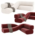 Modern Scandinavian shaped sofa 3d model