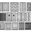 Modern Fence Design Collection Featuring Various Geometric Patterns And Metal Frames 3d model