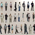Group of People in Various Poses With Different Clothing Styles and Outfits