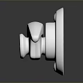 Elegant Polished Modern Metal Door Handle With Keyhole And Reflective Surface