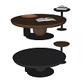Middle Ancient Style Coffee Table Mother Coffee Table Wood Side Table Round Coffee Table 3d model