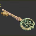 Decorative Golden Key With Intricate Carvings And Vintage Design For Home Use