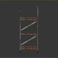 Vintage Red Metal Rack With Multiple Shelves And Reflective Surface On Gray Background