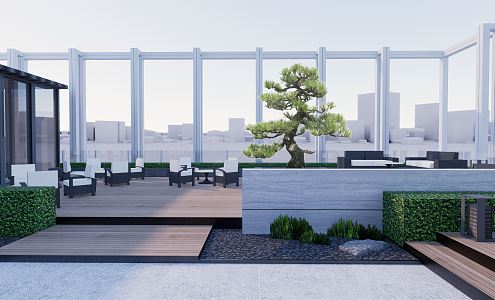 Roof Garden Modern Garden 3d model