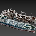 Modern Oil Tanker and Rusty Old Ship Displayed Side by Side 3d model