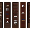Modern Wooden Decorative Display Cabinets With Multiple Shelves And Decorative Items
