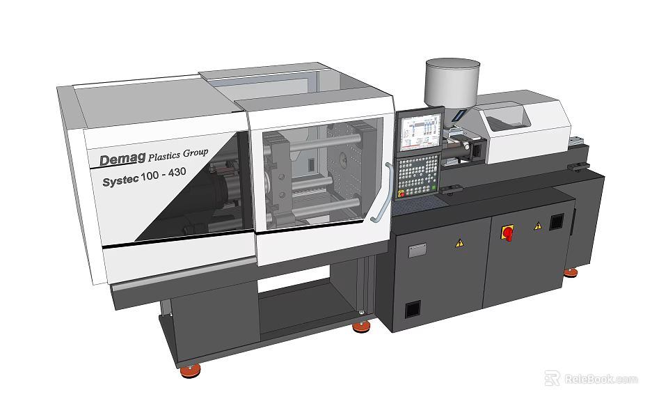 Industrial Injection Molding Machine Plastic Group Speedy 100 480 With Control Panel And Stable Structure 3d model 