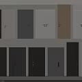 Hinged Doors Various Styles and Colors for Interior Design 3d model