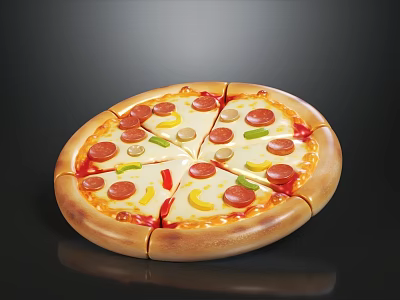 Creative Simulated Pizza Shaped Sofa And Coffee Table Combination For Unique Living Room Decoration 3d model