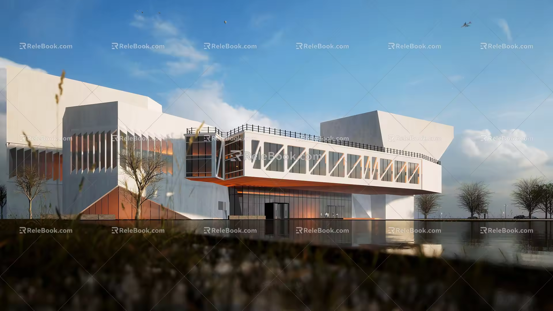 Modern School Conservatory of Music Architecture 3d model