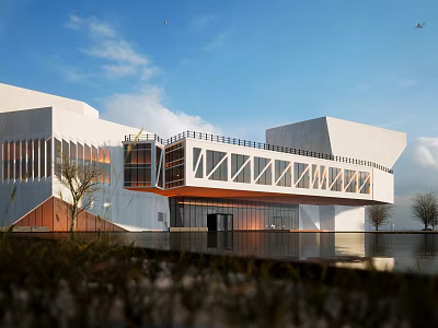 Modern School Conservatory of Music Architecture 3d model