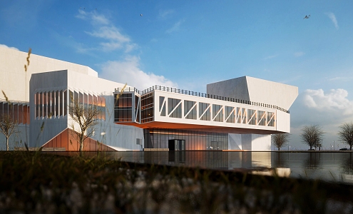 Modern School Conservatory of Music Architecture 3d model