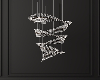 Modern crystal chandelier 3d model