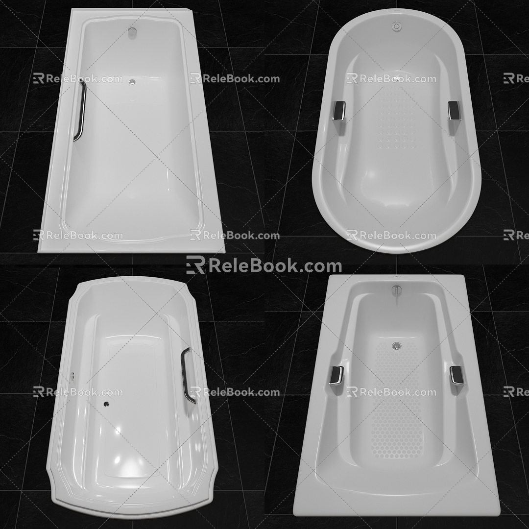 TOTO Bathtub Minimalist Bathtub Combo 3d model