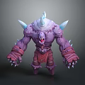 Game and Movie Character Design Purple Monster With Spiked Horns Spikes And Muscular Body