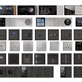 Various Modern Switch Panels With Smart Control Digital Display And Socket Combinations