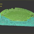 Ancient Roman Amphitheater Model With Stone Structure And Green Seating Area 3d model