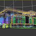 Gaoping City Electric Power Engineering Company Entrance Gate With Night City Background And Guardhouse Lighting