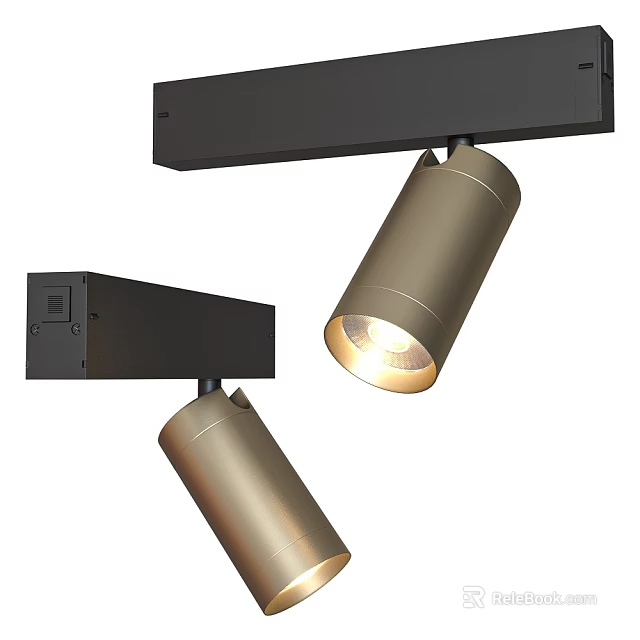 Modern Ceiling Downlights Spotlights With Black Gold Metal Fixtures For Home Office Indoor Lighting 3d model 