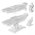 White And Blue Medical Equipment Set With Treatment Bed Cabinet Sink Trolley And Chairs