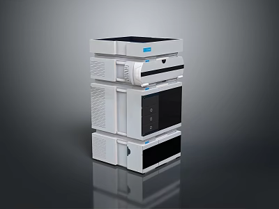 Modern Stacked Medical Device With White Modules Control Panel And Digital 3d model