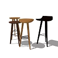 Stylish Wooden Bar Stools with Different Colors and Modern Minimalist Design