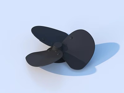 Black Three Bladed Small Household Item With Modern Design For Home Use 3d model