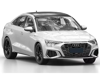 White Audi Sedan Featuring Modern Design Front Grille And Alloy Wheels 3d model