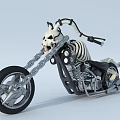 Unique Custom Motorcycle Design With Skull Handlebar Chain Accents And Chrome Details