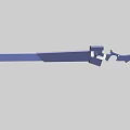 Blue Sword Weapon With Detailed Hilt Design And Blade Structure View