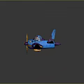 Colorful Blue And Purple Toy Airplane With Yellow Propeller And Wings