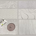 Modern Square Carpet Cream Wind Carpet White Carpet 3d model