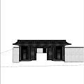 new chinese style gate 3d model
