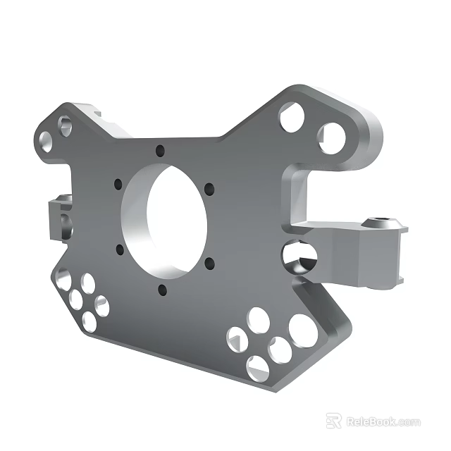 Durable Precision Metal Mechanical Part With Multiple Holes And Mounting Structure 3d model 