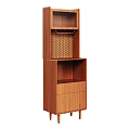 Modern Wooden Sideboard Cabinet With Drawers Shelves And Woven Rattan Door Design