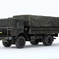 Green Military Truck With Canvas Covered Cargo Bed And Heavy Duty Transport Design