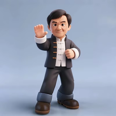Cartoon Man In Chinese Traditional Outfit Waving Hand With Friendly Gesture 3d model Cartoon Man In Chinese Traditional Outfit Waving Hand With Friendly Gesture 3d model