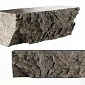 Natural Stone Reception Desk With Rough Textured Surface And Organic Design