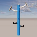Outdoor Blue Fitness Equipment With Circular Handles For Arm And Upper Body Workout