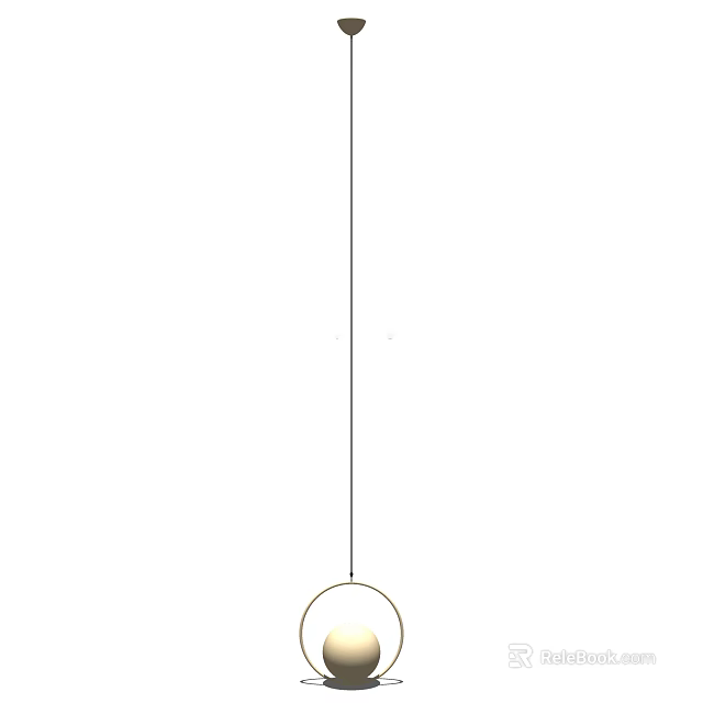Minimalist Round Hanging Pendant Light With Sleek Design For Modern Home Interior Decoration 3d model 
