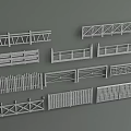 Various Decorative Railing Styles Including Cross Grid Slat and Pattern Designs