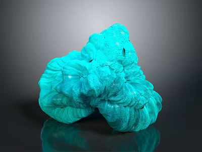 Blue Green Malachite Raw Natural Stone With Irregular Shape Natural Texture And Glossy Surface 3d model