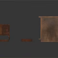 Dark Wooden Furniture Collection With Sideboard Cabinet And Decorative Trays