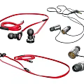 Multiple Styles In Ear Wired Headphones Red Black Cables Audio Plugs Design