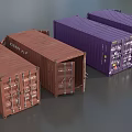 Industrial Shipping Containers Red And Purple For Logistics Storage Solutions