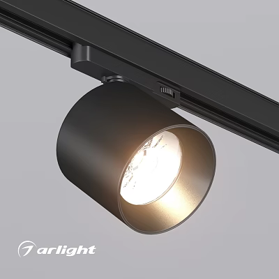 Black Track Mounted Spotlight with Bright Illumination and Modern Design 3d model