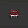 Red Fire Department Truck With Blue Lights And 1984 Number 498 Design