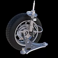 Car Wheel Suspension Assembly With Metal Components Tire Hub And Mechanical Parts