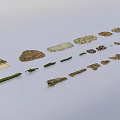 Microtopography Models With Various Shapes And Colors Arranged On White Background